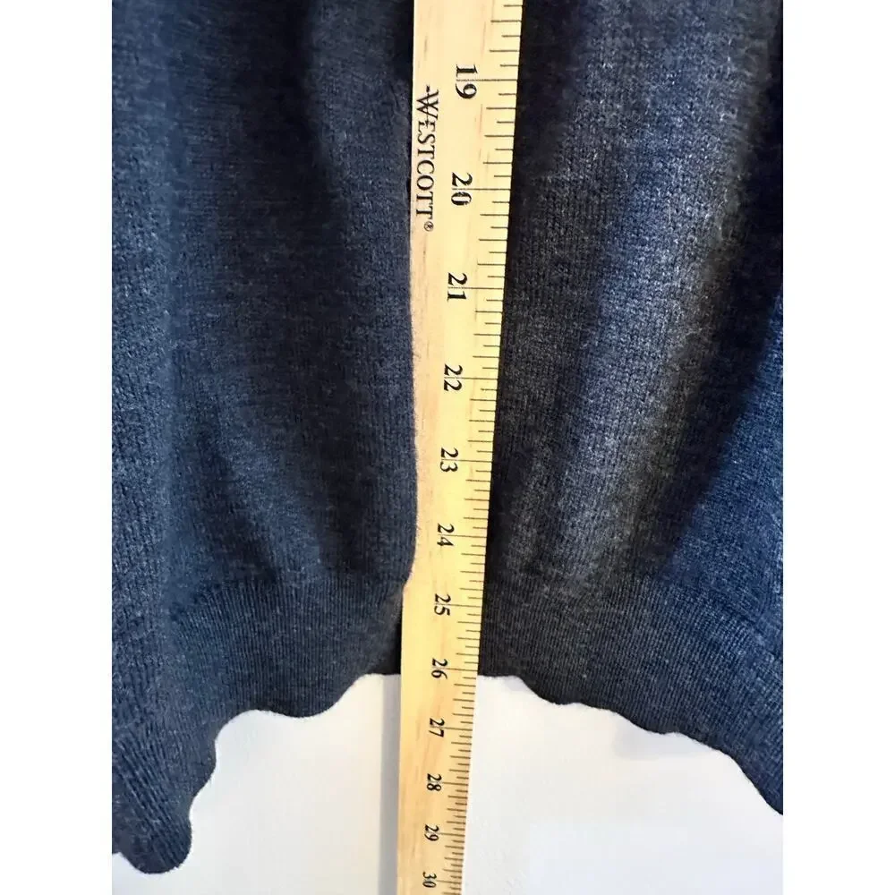 Brooks Brothers Mens Strech Charcoal Grey Merino Wool Blend Crew Sweater Large